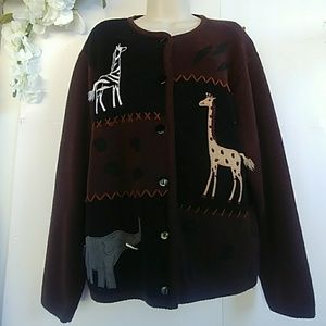 🎄Crystal Kobe Brown Animal Cardigan